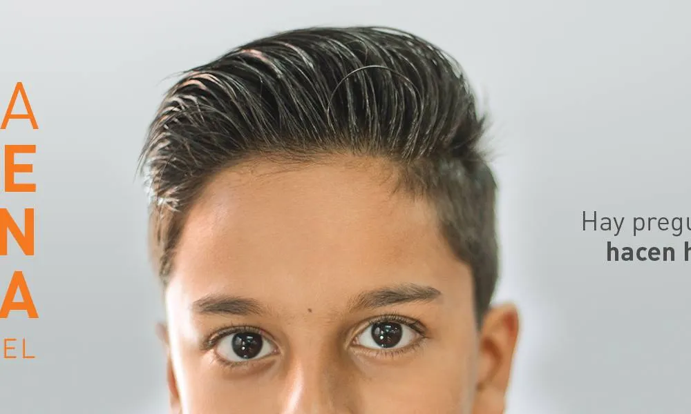 Imatge de la campanya "La pregunta de Samuel", on podem veure la cara del noi