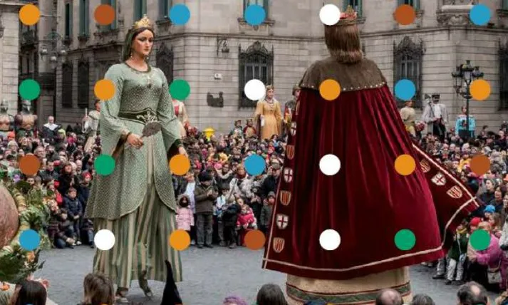 Gegants a la plaça de Sant Jaume