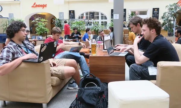 Un moment de la passada Wikimedia Hackathon 2017
