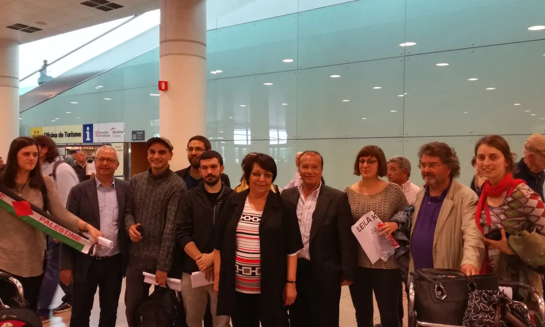 Leila Khaled arribada a l'aeroport de Bcn