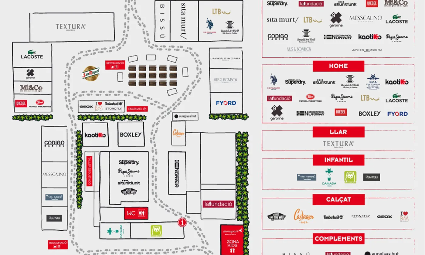 Imatge de les 40 marques de moda que participaran en el Shopp Out