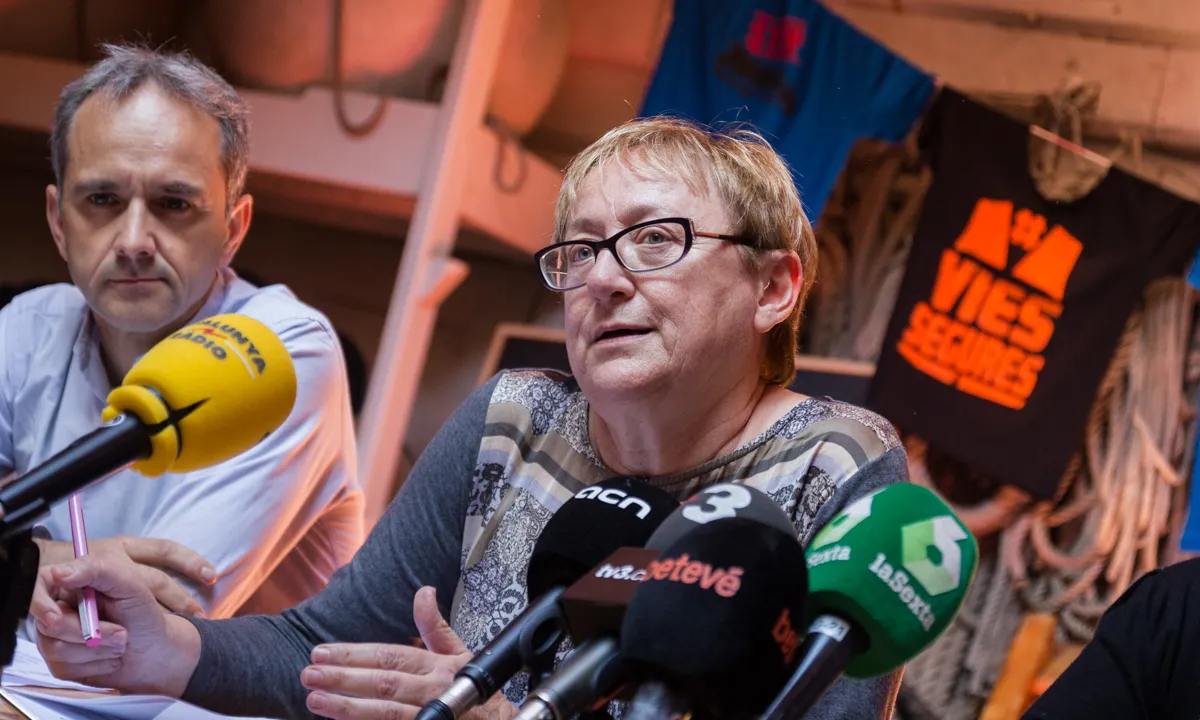Isabel Baixeras durant la roda de premsa que Stop Mare Mortum va convocar per parlar de l'acció legal