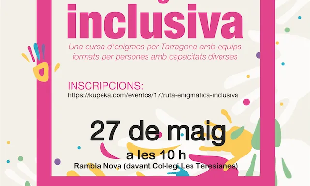 Cartell de la 1a ruta enigmàtica inclusiva de Tarragona