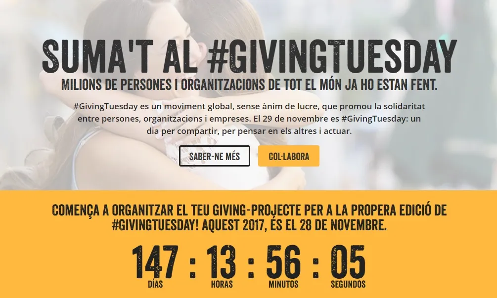 Compte enrere pel Giving Tuesday 2017.