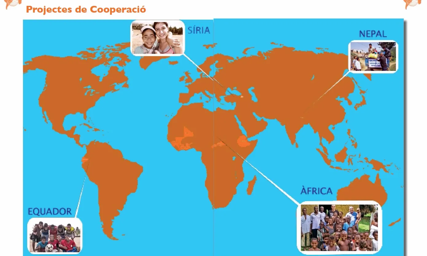 Mapa dels projectes de cooperació de l'any 2015.