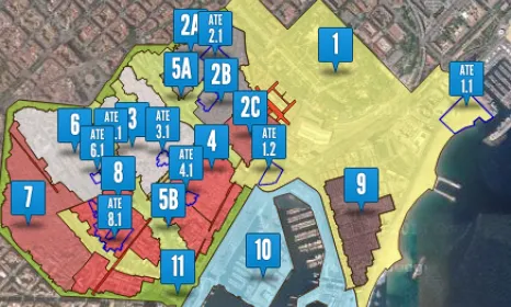 Plànol del Pla d'usos de Ciutat Vella
