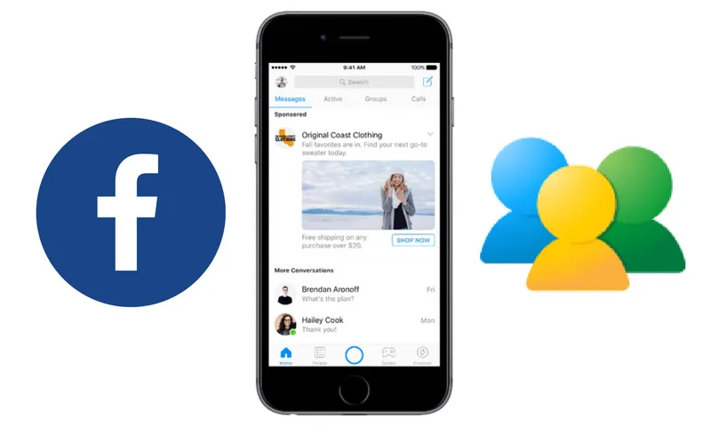 Imatge de la notícia referent a la publicitat de Messenger de Facebook
