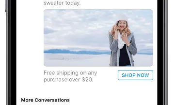 Captura de pantalla d'una campanya de Facebook Messenger