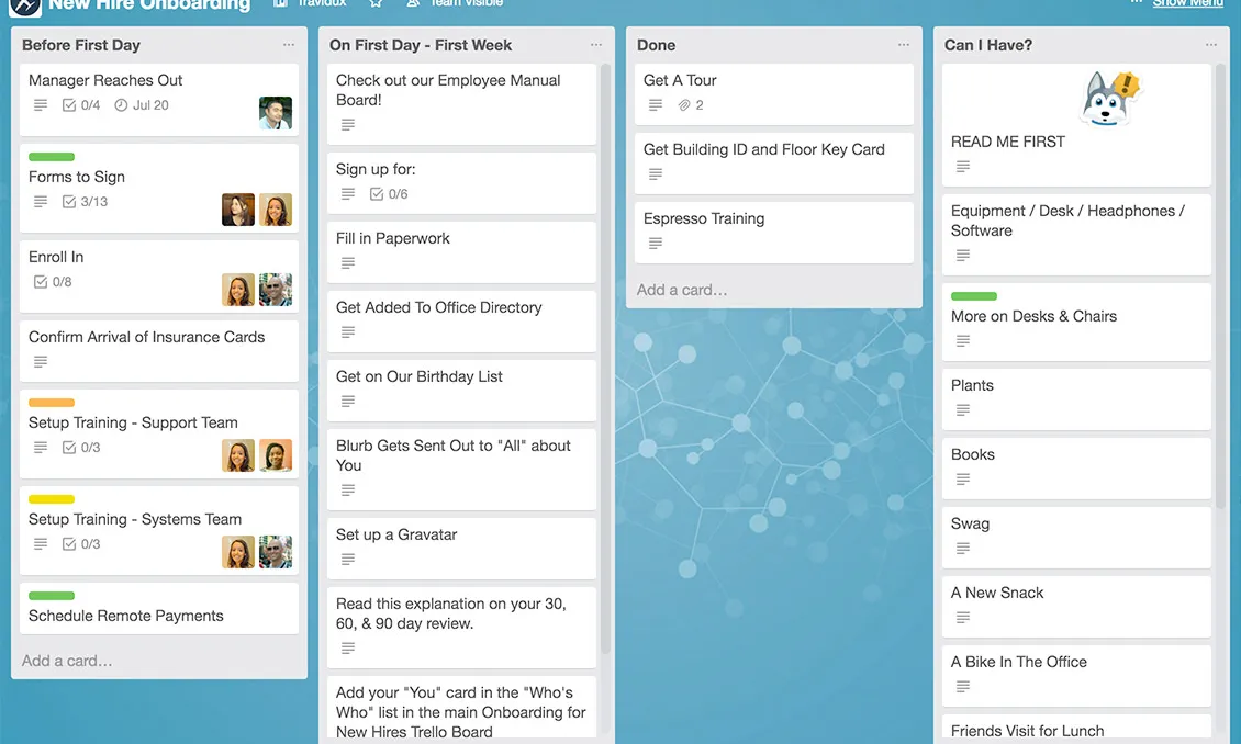 Captura de pantalla de Trello