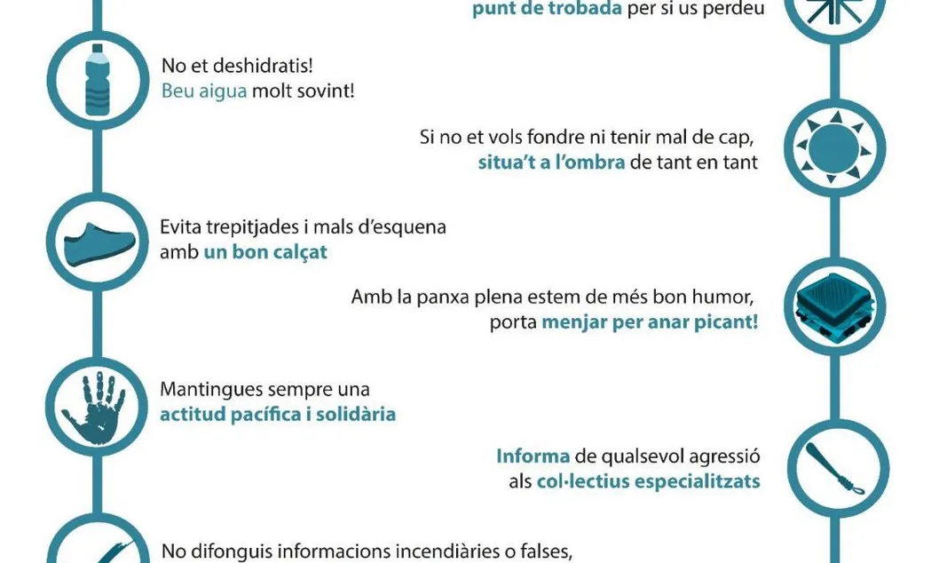 Esquema amb consells per a les persones que es manifestin pel referèndum