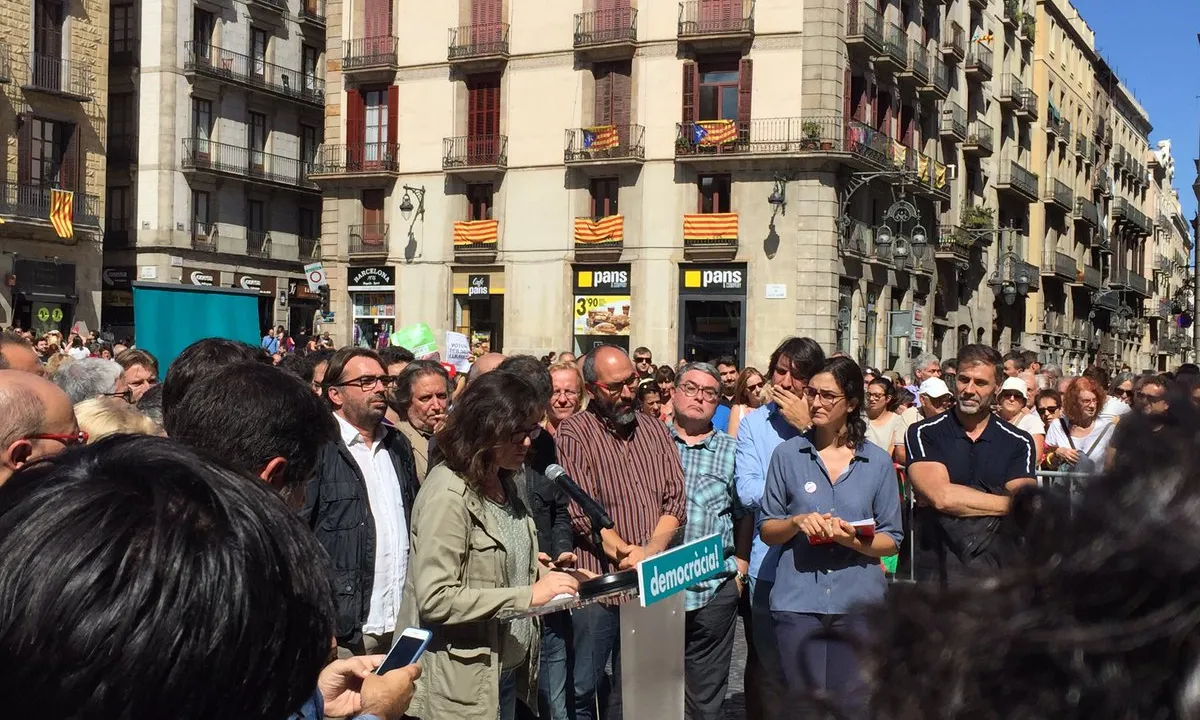 Manifest de Lafede a la Plaça Sant Jaume de Barcelona.