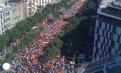 Vista aèria de la manifestació de 2012