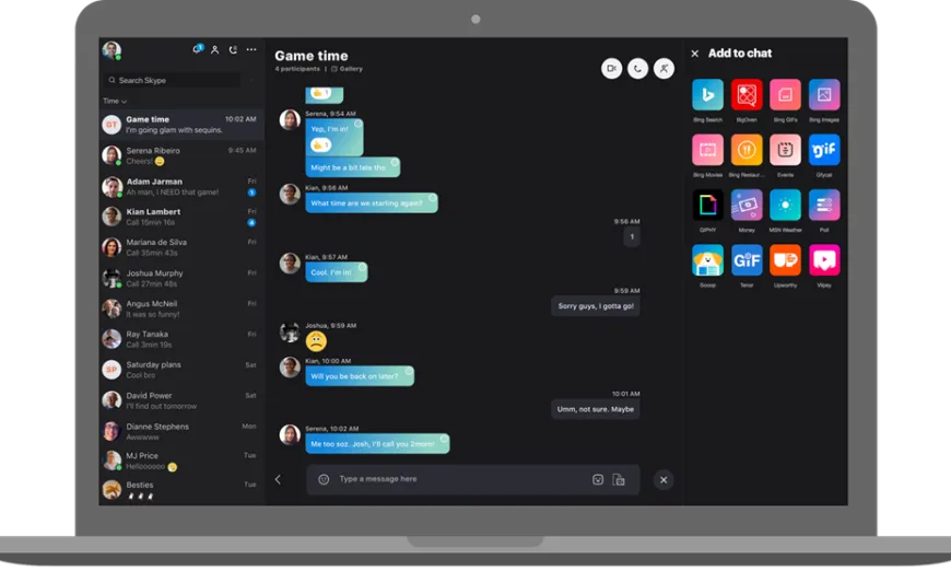 Captura de pantalla de la nova verisó de Skype per linux