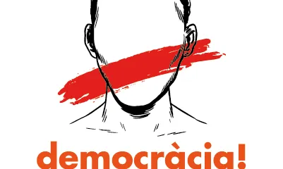 Imatge a favor de la democràcia i contrària a l'aplicació de l'article 155