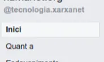 Captura de pantalla de les pestanyes de Facebook