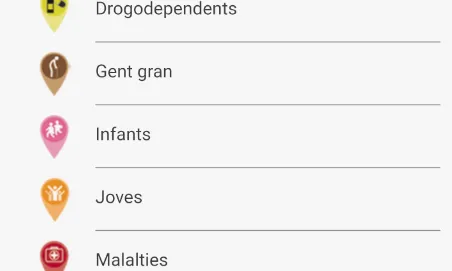 Captura de pantalla del mapa de les entitats del tercer sector.