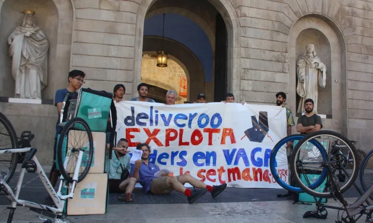 Manifestació treballadors Deliveroo
