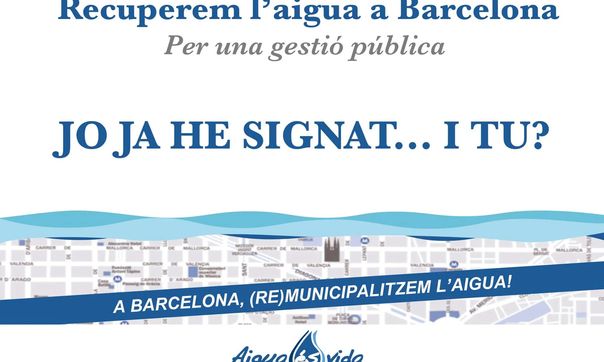 Recollida de signatures per demanar la gestió pública de l'aigua a Barcelona