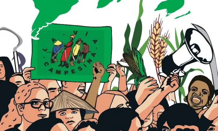 Il·lustració de la Via Campesina, l'organització que va encunyar el concepte de Sobirania Alimentària