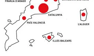 Les entitats del cens treballen a diversos poblacions de Catalunya, Balears, País Valencià, Catalunya Nord, Itàlia i Andorra.