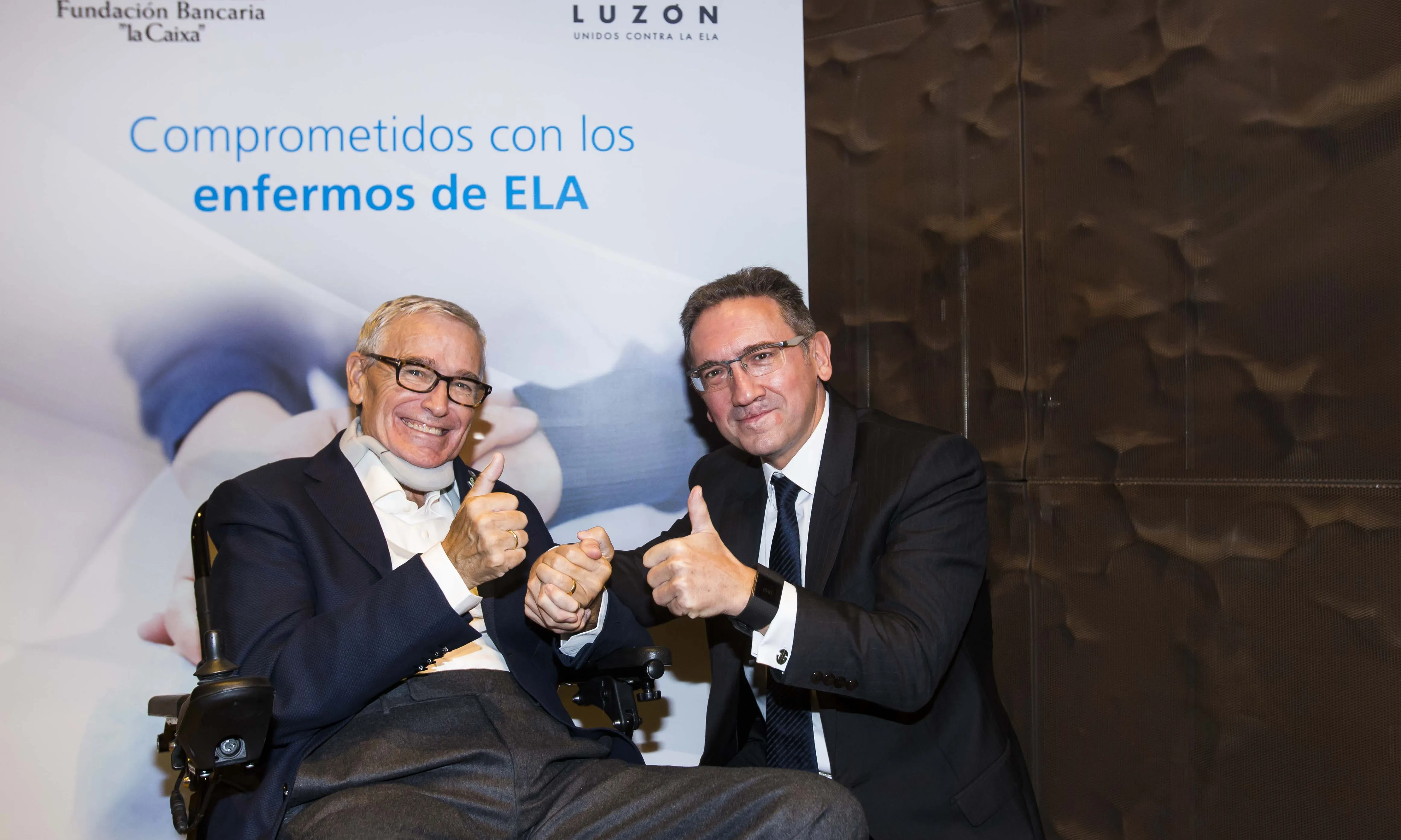 Francisco Luzón, president de la fundació que porta el seu nom i Jaume Giró, director general de la Fundació Bancària ”la Caixa”