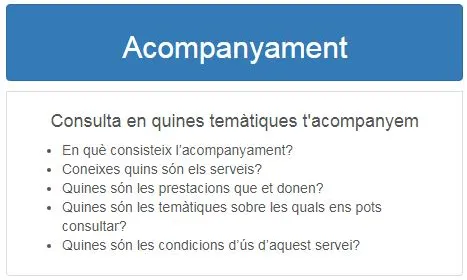Preguntes servei acompanyament
