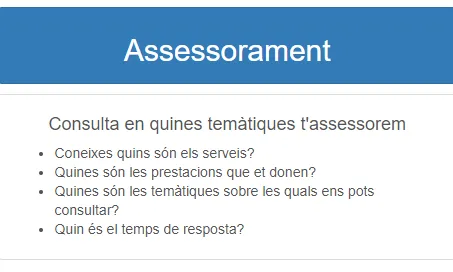 Servies assessorament