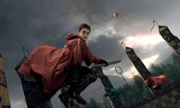 Imatge d'un partit de Quidditch de Harry Potter