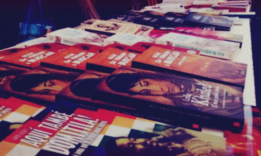 Estand amb llibres a la Fira del Llibre Feminista de Sabadell