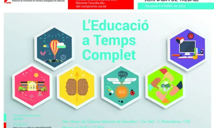 L'educació a temps complet integra temps escolar i fora de l'escola fent que la comunitat s'involucri en l'aprenentatge dels infants i joves.