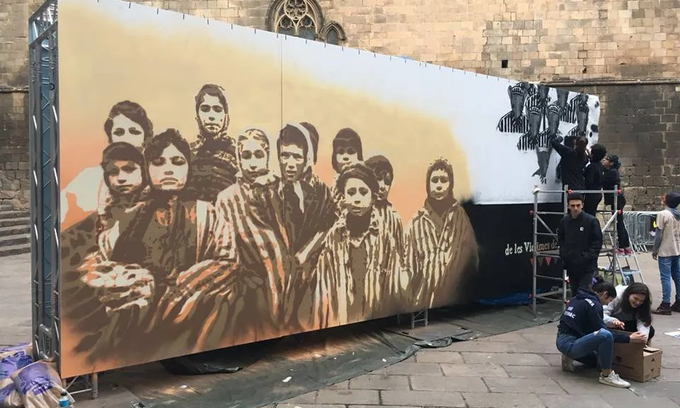Procés de realització del mural de l'Holocaust