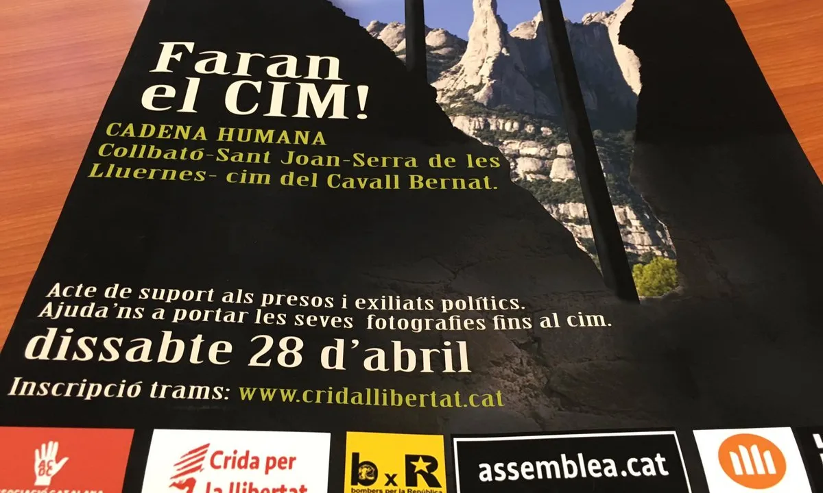 Cartell de l'acte de suport als presos polítics 'Faran el cim! Un cim per al llibertat