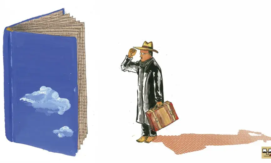 Il·lustració sobre el món de la literatura