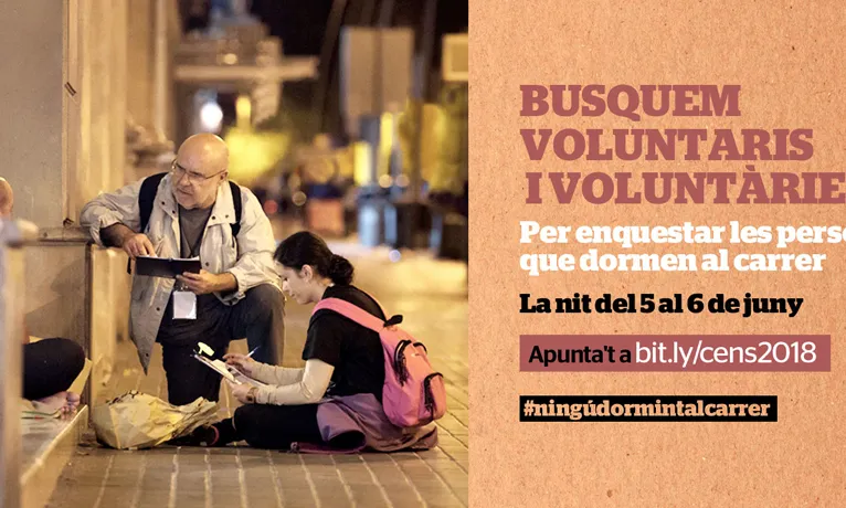 Imatge gràfica d'Arrels per a la crida de voluntariat.