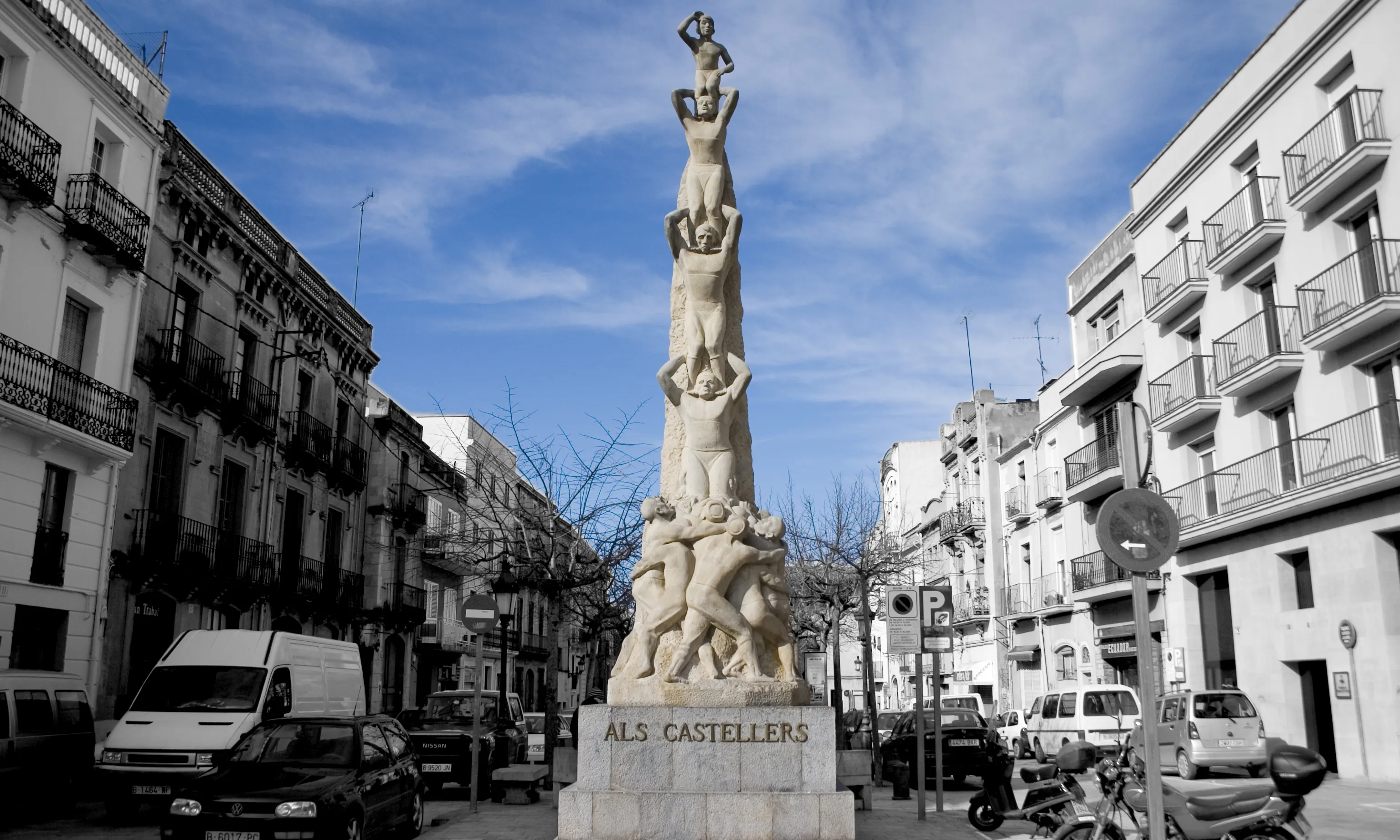Imatge del monument als castellers a Vilafranca