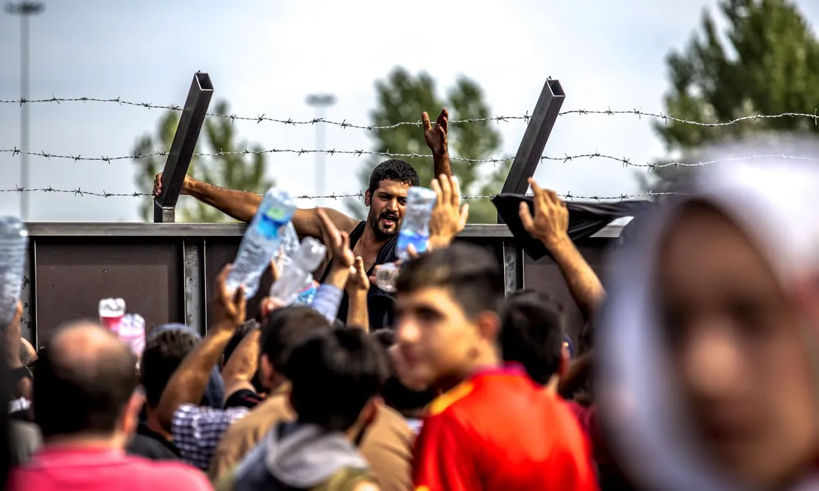 Refugiats sirians a la frontera amb Hongria 