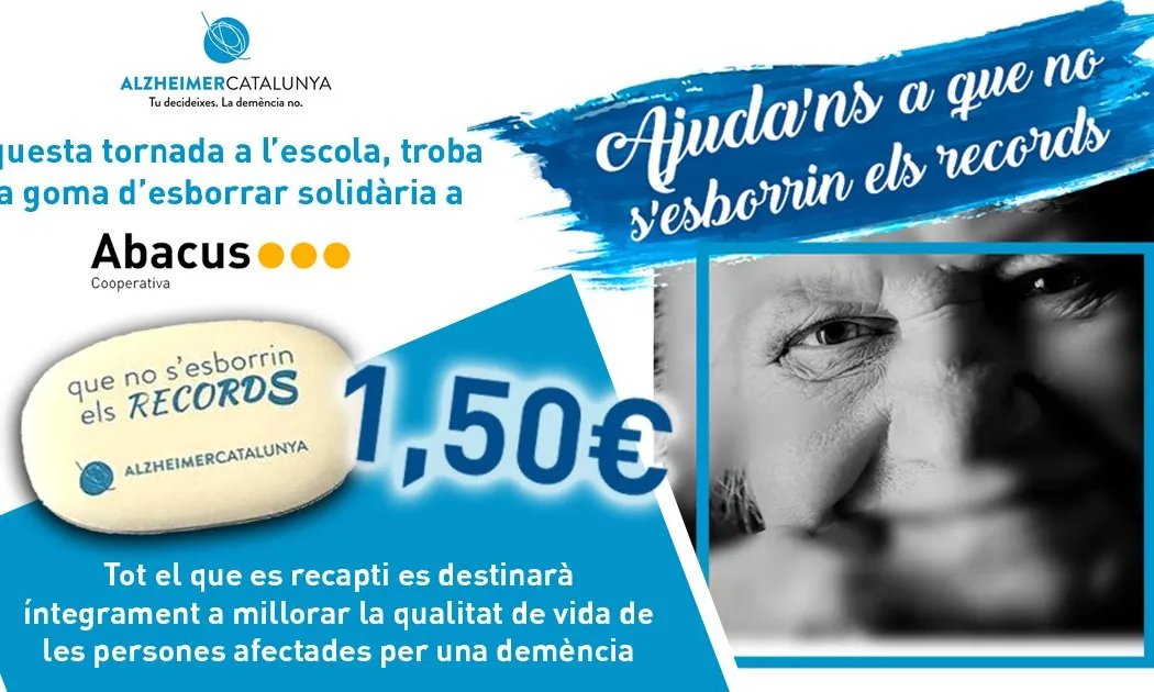 Crida d'Abacus i Alzheimer Catalunya per donar a conèixer les gomes solidàries.