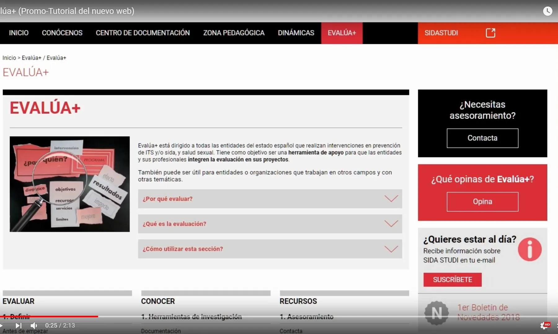 Evalúa+ pàgina web