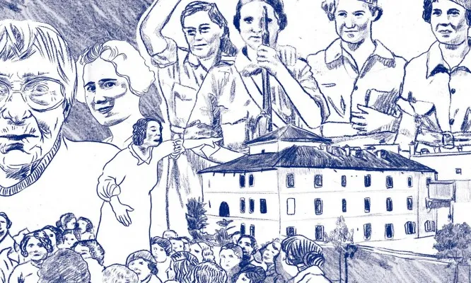 Il·lustració sobre feminisme obrer, portada del llibre 'El Raval i els inicis del feminisme obrer'