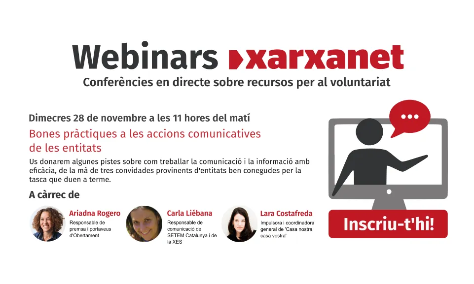 Pop-up webinar comunicació