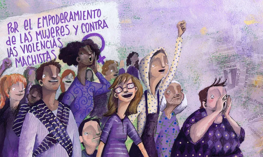 Il·lustració de Clara Luna que plasma la reivindicació i la lluita feminista.