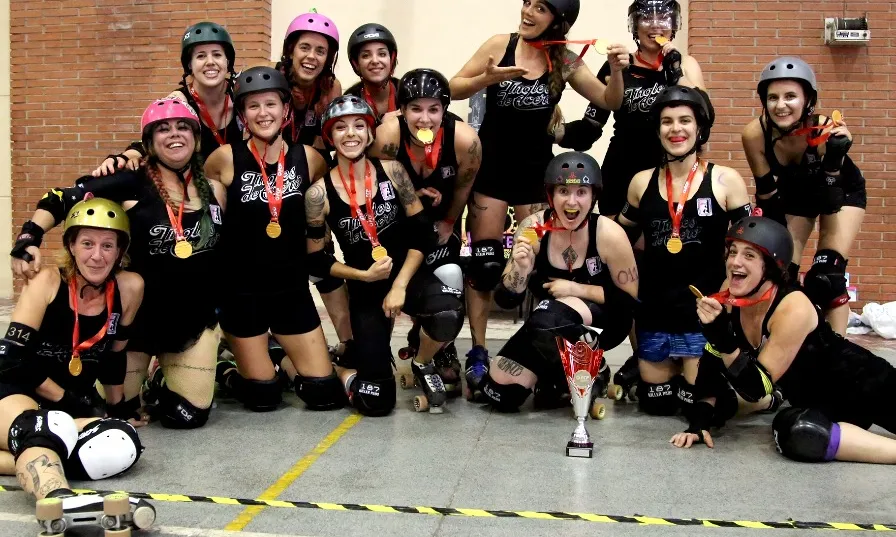 Equip de Barcelona Roller Derby participant en el torneig Brawlcelona 2018