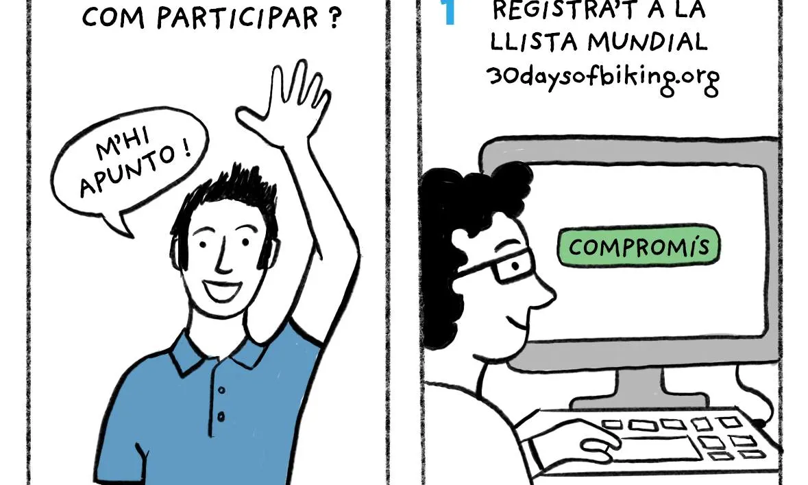 Per participar es pot signar el compromís a la pàgina de l'esdeveniment, agafar la bicicleta una mica cada dia, i compartir-lo a les xarxes socialsamb l'etiqueta #30diesenbici