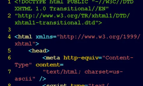 Captura de pantalla del llenguatge HTML