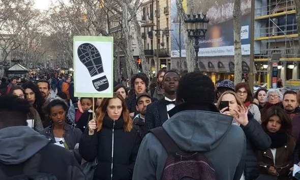 Concentració a Barcelona organitzada per SOS Racisme