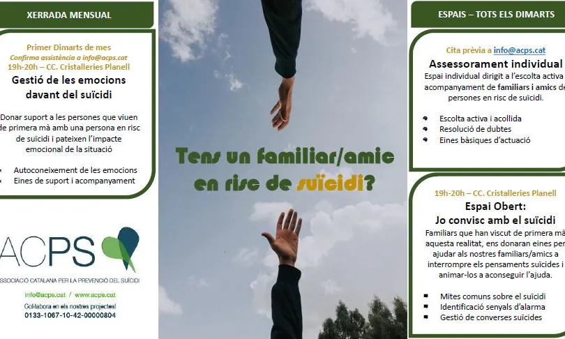 Tríptic dels serveis l'Associació Catalana per la Prevenció del Suïcidi