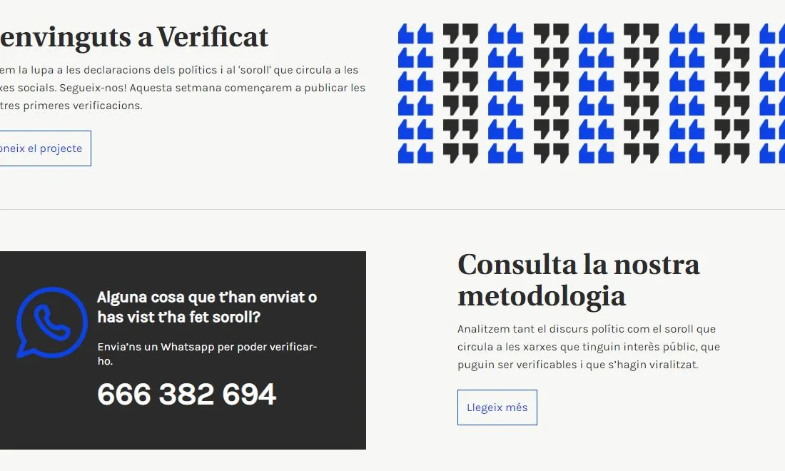 Pàgina principal web 'Verificat'