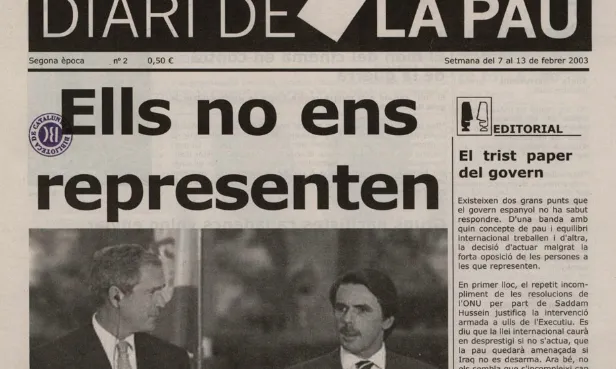 El Diari de la Pau va ser el primer projecte de l'associació, pel qual va rebre el Primer Premi de Premsa als Mitjans de Comunicació 2003 de Barcelona. Font: Fora de Quadre