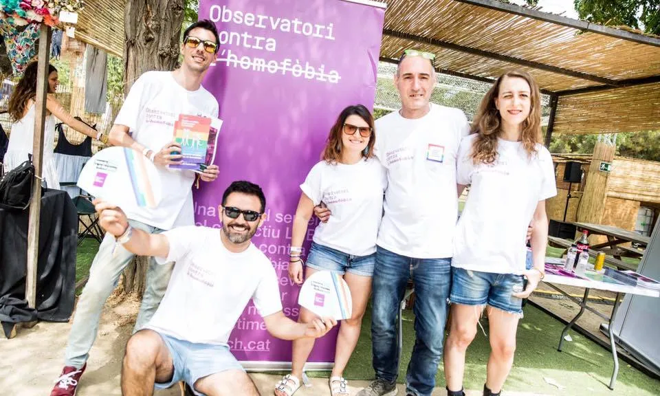 Paradeta de l'Oservatori contra l'Homofòbia durant la Diada LGTBI