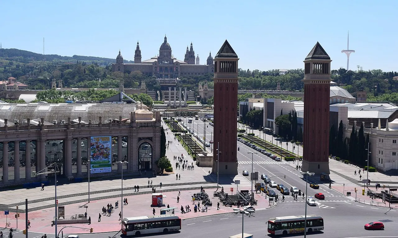 Vista del recinte firal de Montjuïc